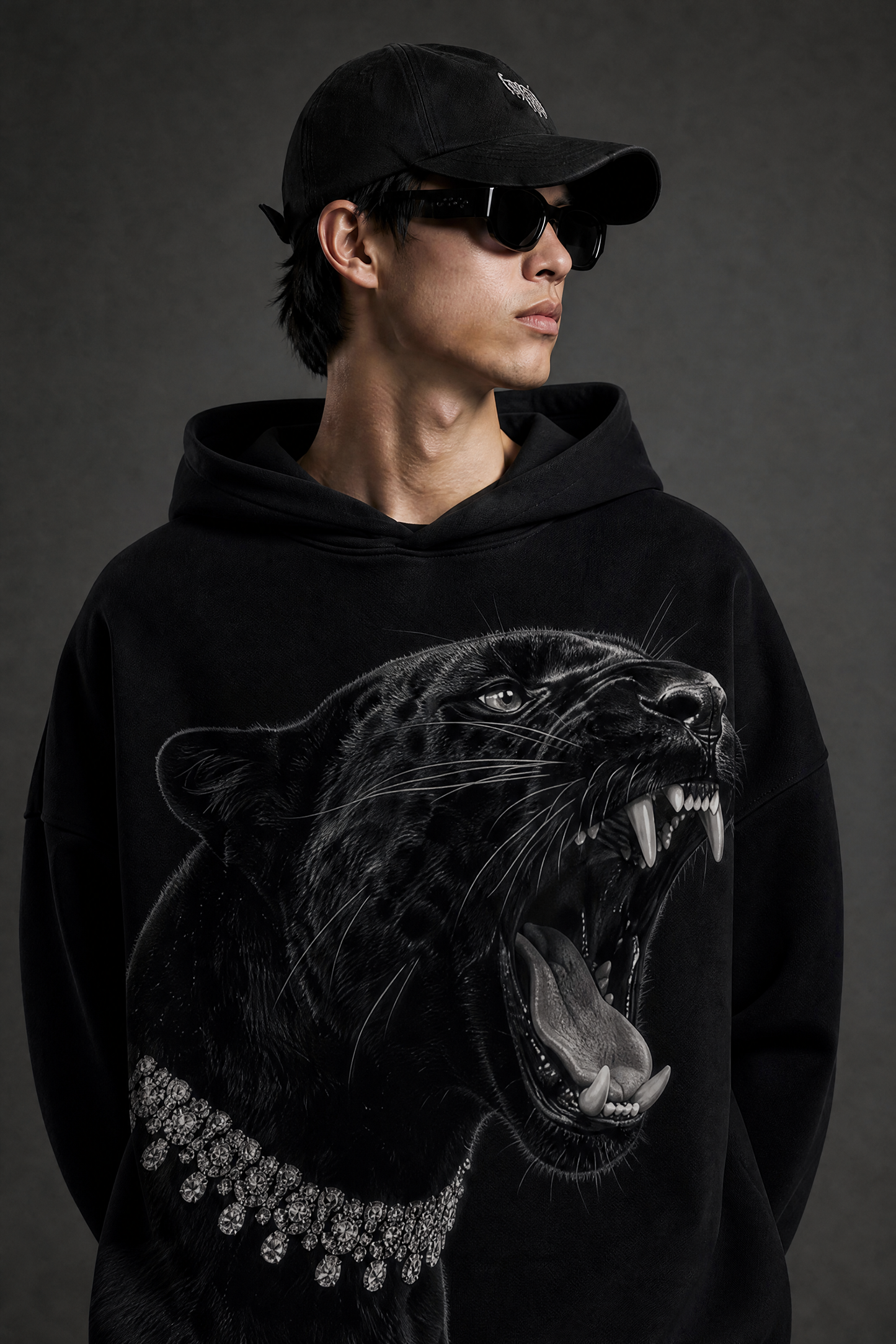 BIG Cat Hoodie- BLACK