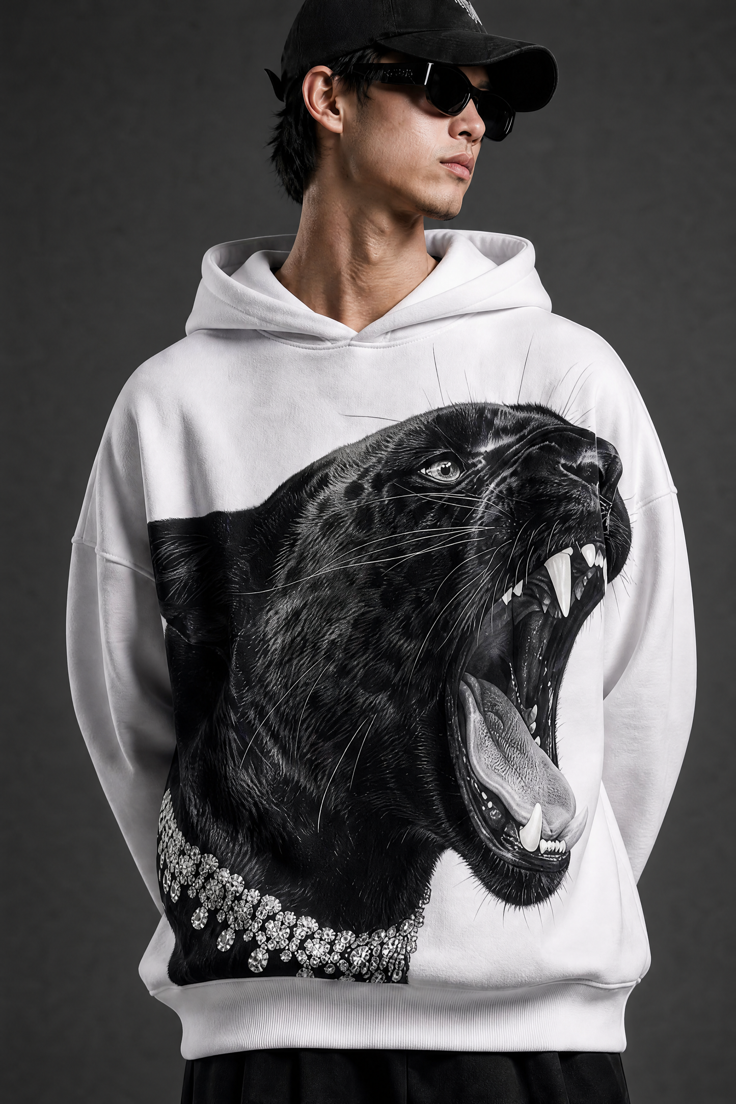 BIG Cat Hoodie- WHITE