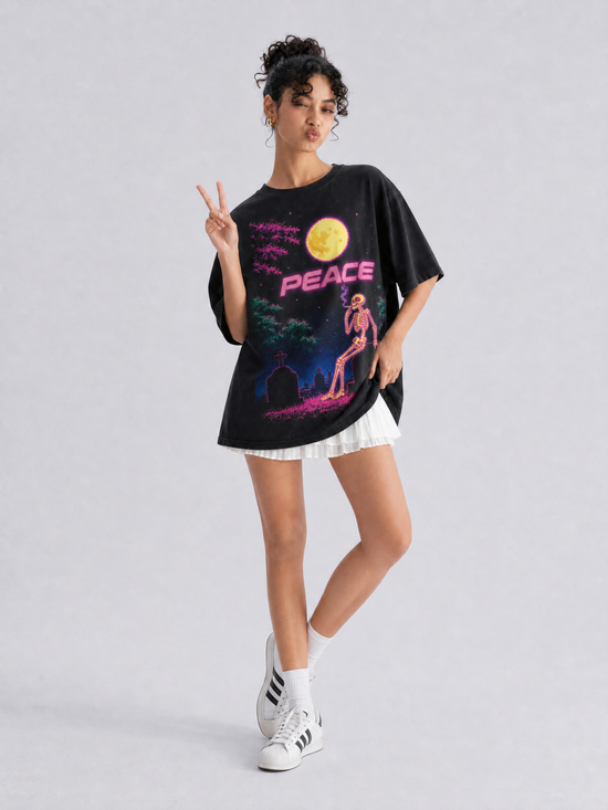 RIP PEACE: SMOKING SKELETON