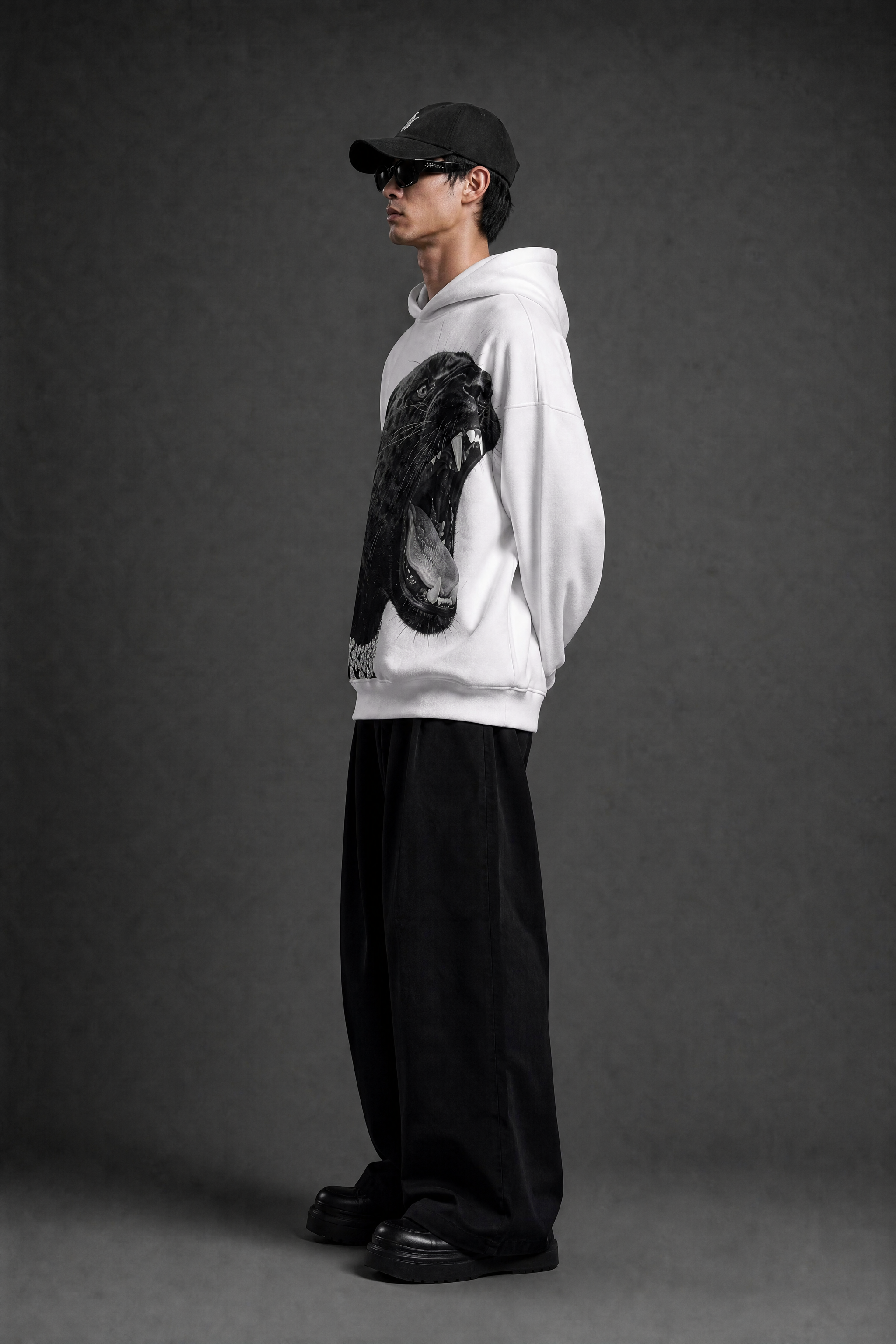 BIG Cat Hoodie- WHITE