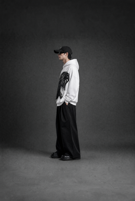 BIG Cat Hoodie- WHITE