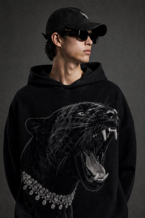 BIG Cat Hoodie- BLACK